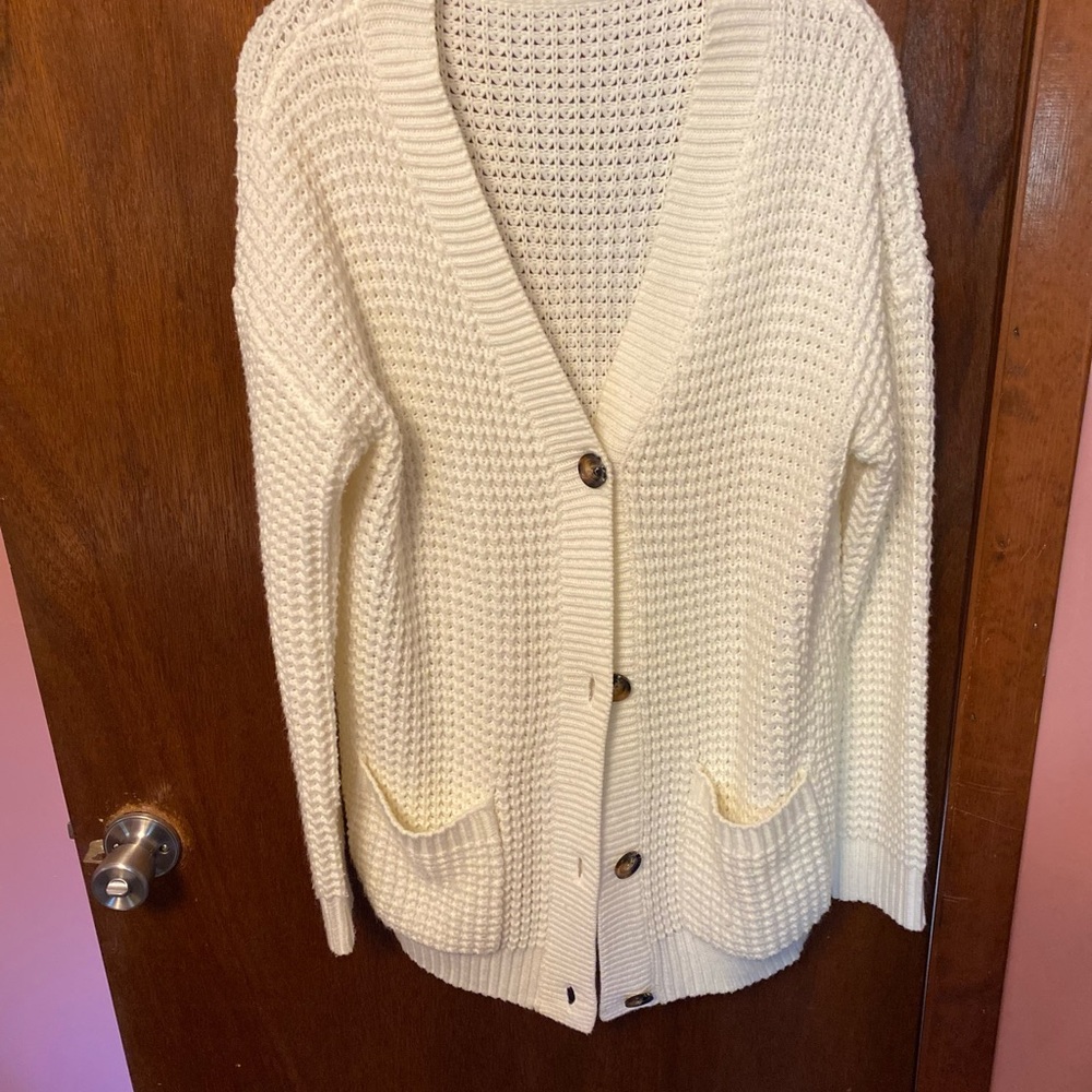 Cozy Cream Button-Up Women's Sweater